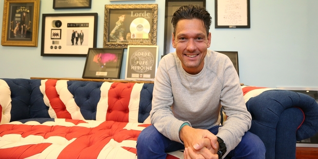 Scott Maclachlan at his Queen St headquarters of Saiko Management, which manages global superstar Lorde as well as Sol3 Mio and rising Kiwi talents Mt Eden and Thomston. Photo / Getty Images