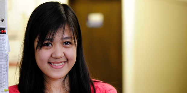 Kimi Winata, 22, came to Tauranga from Indonesia to get away from the country's problems.Photo/George Novak