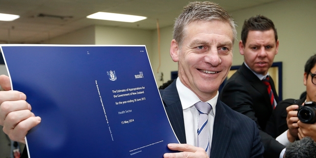 Bill English had something to smile about in the 2014 Budget. Photo / Mark Mitchell