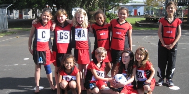 Ohaeawai School's netball players are, from left, standing, Charlee Littin, Sofia Le Noel, Chelsea Birchall, Eden Carter-Edwards, Willow Roberts, Callum Beazley; sitting, Bailey Rihari, Stella Littlefair, Cassandra Ferguson, and Willow Alderton.Photo/Supplied
