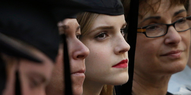 Recognise that graduate? Emma Watson has received a bachelor's degree from Brown University. Photo / AP