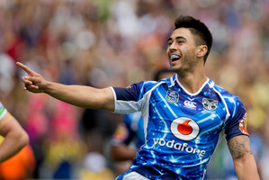 Warriors halfback Shaun Johnson. Photo / Greg Bowker