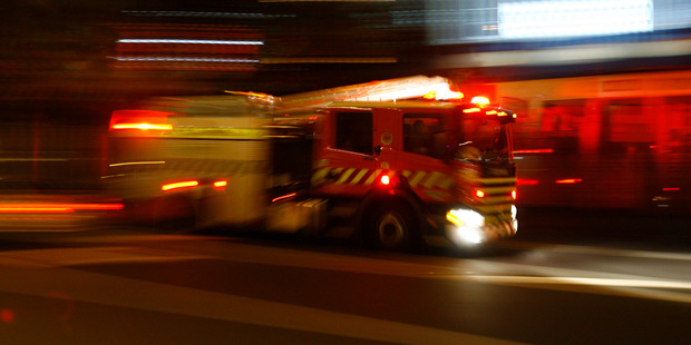 Fire truck on Albert Street. Monday 2 April 2007. The Aucklander photograph by Bradley Ambrose