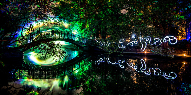 An installation by Daniel Allen and Klaasz Breukel at the 2013 Light Nelson festival.