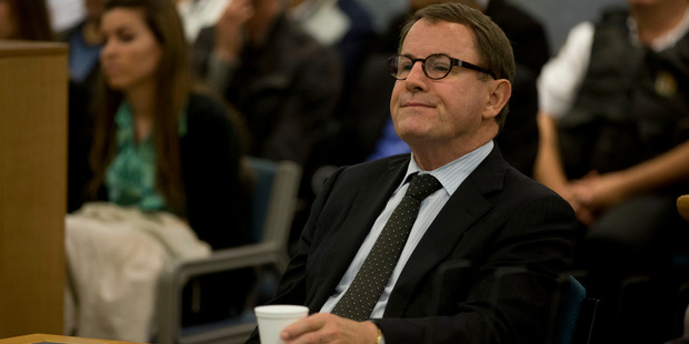 John Banks listens to evidence from the witness stand, at the High Court in Auckland. Photo / NZ Herald