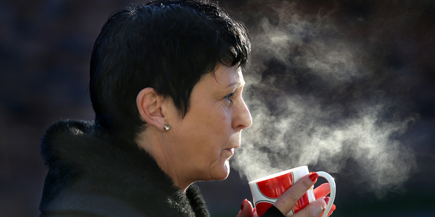 Winter has arrived. Nicola Dowdall enjoys a cuppa on what felt the coldest morning this year.