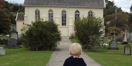 Finn Buckley at Christ Church in Russell.