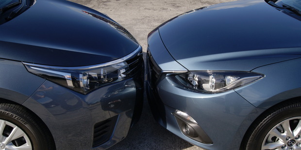 Head to Head: The Mazda3 is stiff competition for the perennial favourite, the Toyota Corolla sedan. Photos / David Linklater