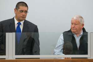 Former E-Gas executives Sydney Hunt, left, and Ronald Rosenberg, during their sentencing in the High Court at Wellington. Photo / Mark Mitchell