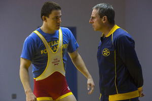 Steve Carell, right, and Channing Tatum in a scene from 'Foxcatcher'. Photo / AP