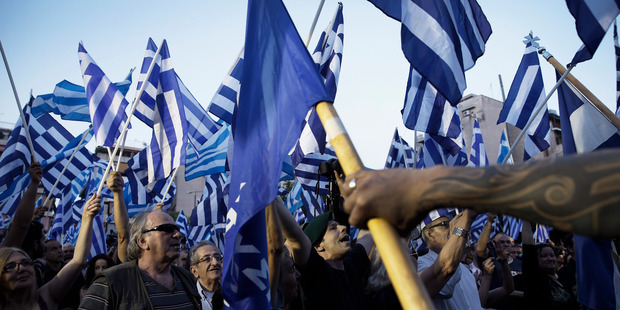 Supporters of the neo-Nazi Golden Dawn in Greece, which made a strong showing. Photo / AP