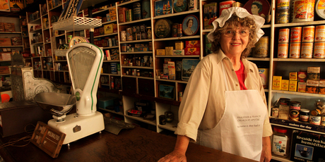 Dorothy Wilson at the grocery museum.