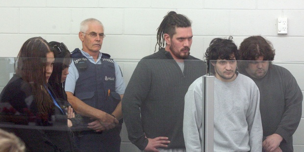 The group accused of murder and aggravated robbery of Glen Jones: Left to right - Toni Miller, Tariana Jones, Matthew McKinney, Kristofer Jones and Hayden Ranson. Photo / WTA