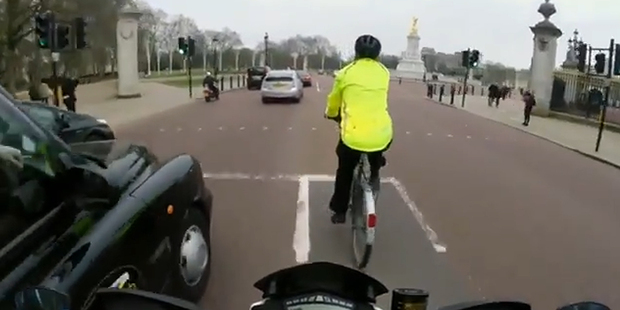A motorcyclist posted footage of him hitting a cyclist to YouTube. Photo / YouTube