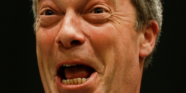 Nigel Farage, the leader of Britain's UK Independence Party (UKIP), whose party topped the poll with 30 per cent. Photo / AP