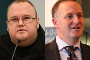 Prime Minister John Key (left) says Kim Dotcom is "trying to buy a political party". File photo / NZ Herald