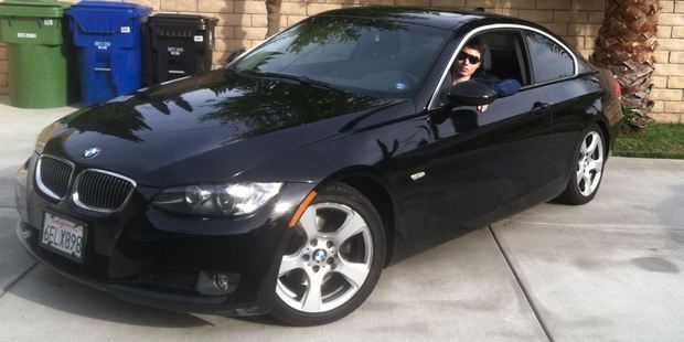 Elliot Rodger in the black BMW used during the drive-by killing spree. Photo / Facebook