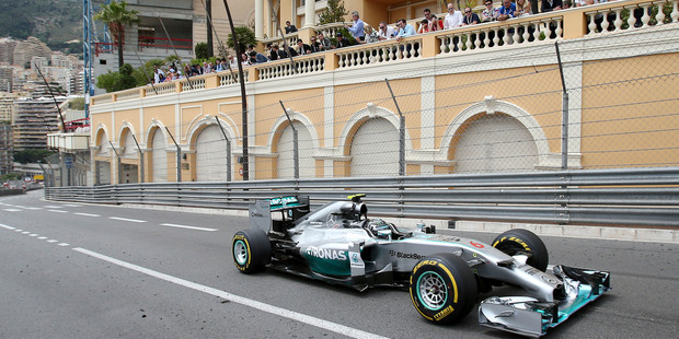 Mercedes driver Nico Rosberg, of Germany, steers his car during the Monaco Formula One Grand Prix. Photo / AP
