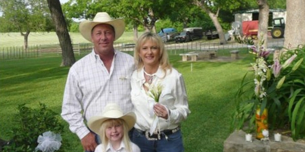 Bob, Lisa and Emma Parr on their Texas ranch.