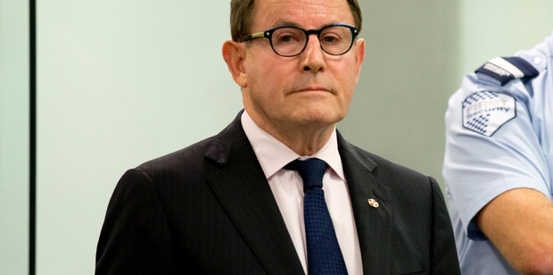 John Banks in court for the judgment. Photo / Dean Purcell