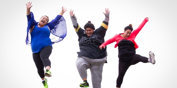 Ashaard Wihongi (left), Letitia Te Pana and Zara Kanuta are taking up the challenge to lose weight. Photo / Sarah Ivey
