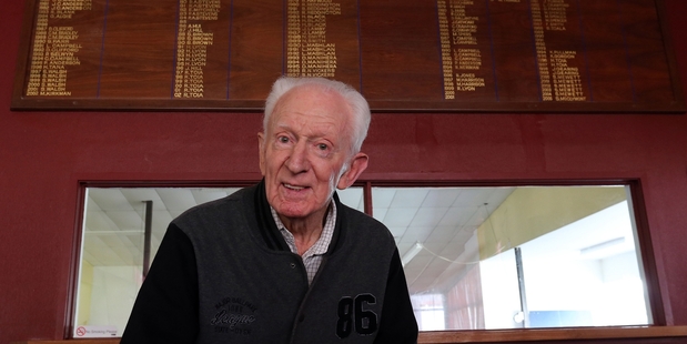 SQUASH STALWART: Arthur Jones tops the Whangarei Squash Club honours board. A founder of the club in 1964, he was its men's champion from 1964-66, served as secretary and president and is now patron and a life member. PHOTO/JOHN STONE