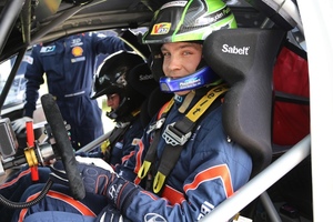 Kiwi rally duo Hayden Paddon and John Kennard testing the Hyundai i20 WRC.
