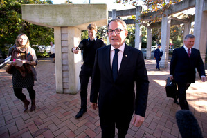 Act MP John Banks arrives at the Auckland High Court before being found guilty today. Photo / Dean Purcell.