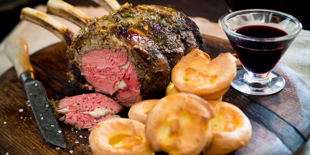 Roast beef and yorkshire pudding. Photo / Babiche Martens.