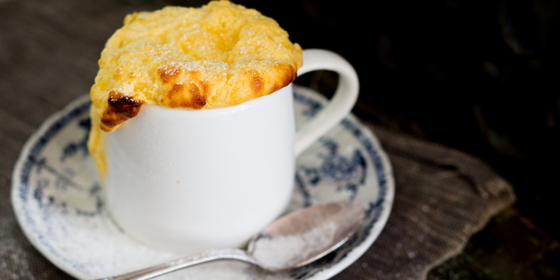 Baked lemon souffle. Photo / Babiche Martens.