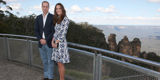 Prince William and his wife, Kate, the Duchess of Cambridge, visited the very windy Blue Mountains in Sydney.
Photo / AP