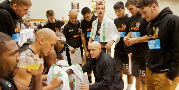 Tab Baldwin (centre) says there'll be no "emotional let-down" tonight against Waitakere Rangers.