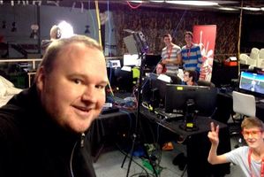 Kim Dotcom tweeted this selfie at the Call of Duty marathon. Photo / Twitter