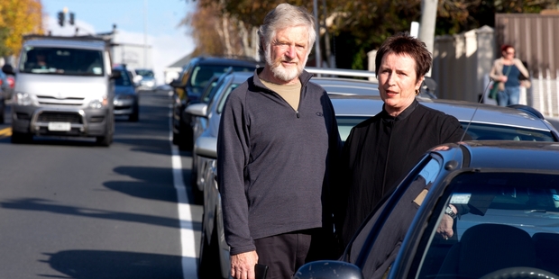 Peter Stewart and Christine Cavanagh don't want cars from outer suburbs left all day in Herne Bay. Photo / Dean Purcell