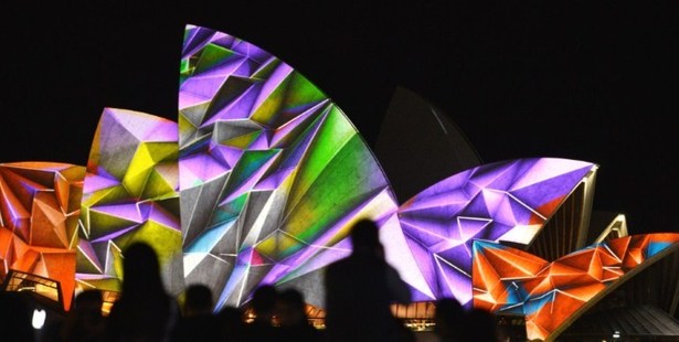 A 'Vivid' light show at the Sydney Opera House. Photo / AFP