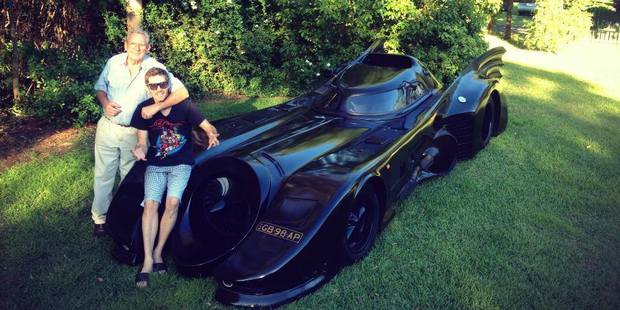Australian Zac Mihajlovic and his grandfather built the word's only road-going Batmobile in their Sydney shed. Photos / Supplied