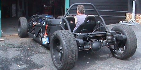 The Batmobile during the build process. Photos / Supplied