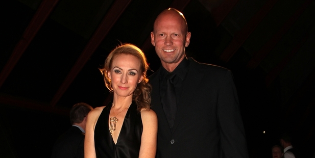 Lisa McCune and Teddy Tahu Rhodes in Sydney in 2012. Photo / Snapper Media