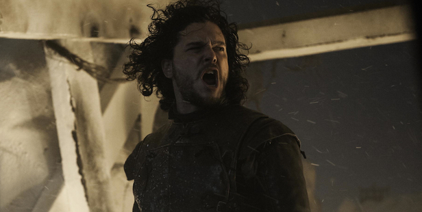Jon Snow goes into battle during last night's episode of Game of Thrones.