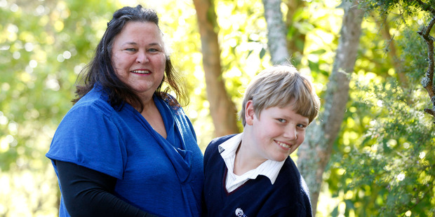 Julie Herbert and her 12 year old grandson Ryan Herbert. Photo / Chris Gorman