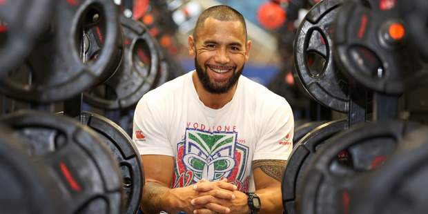 Ruben Wiki in the Warriors gym, where he runs a fitness programme for the wives and partners of Warriors players. Photo / Getty Images