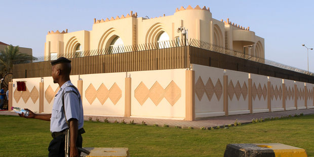 The Taliban office in Doha. Photo / AP