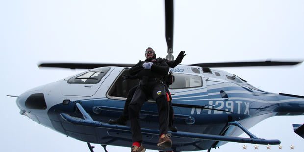 George Bush Snr takes the plunge for his 90th birthday. Photo / All Veteran Parachute Team