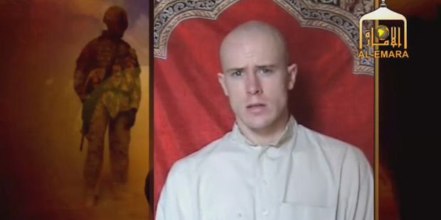 This image from video made available by IntelCenter shows a Taliban propaganda video released showing U.S. soldier Bowe Bergdahl. Photo / AP