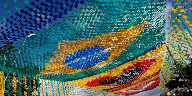 The streets of Brazil are well decorated with national flags of countries participating in the 2014 FIFA World Cup.
Photo / AP