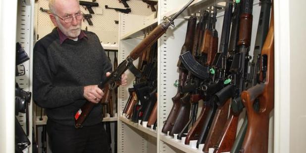 Ross Hewitt Armourer at the National Armoury inspecting weapons seized during previous operations.