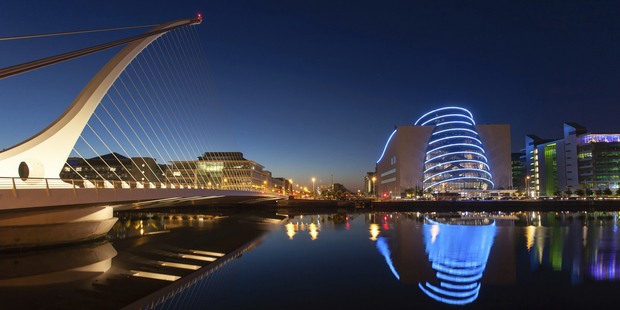 Samuel Beckett Bridge, Dublin. Surveys show Dublin lags behind London, Berlin and Tel Aviv as a base to build tech companies. Photo / Thinkstock