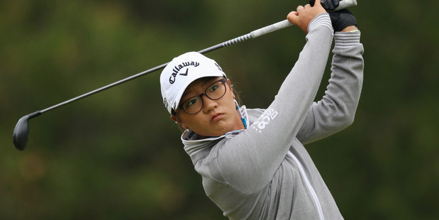 Lydia Ko watches her fairway shot on the third hole in the final round of the Manulife Financial LPGA Classic golf tournament. Photo / AP