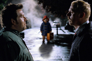 An image showing 'creepy Paddington' inserted into a movie scene.