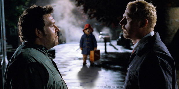 An image showing 'creepy Paddington' inserted into a movie scene.